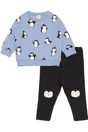 Lindex Set Sweatshirt Leggings Pengui Patterned
