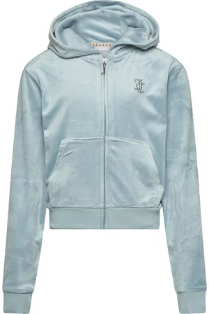 Juicy Couture Diamante Zip Through Hoodie Blue