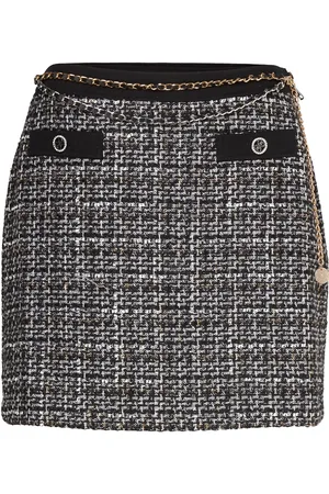 Guess Yvonne Mix Denim Tweed Skirt Black