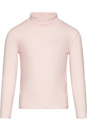 MANGO Turtleneck T-Shirt Pink