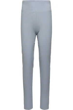 MANGO Cotton Ribbed Leggings Blue