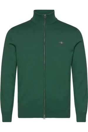 GANT Casual Cotton Zip Cardigan Green