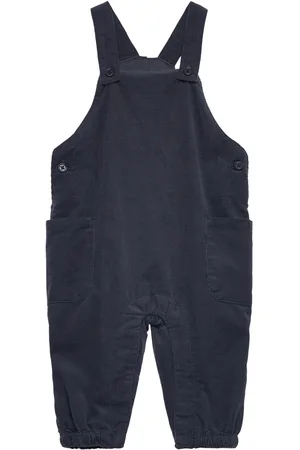 MANGO Long Corduroy Dungarees Navy