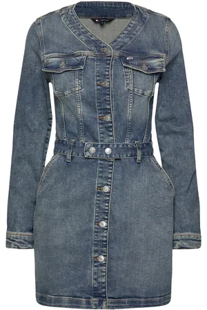 Tommy Hilfiger Long Sleeve Belted Dress Ai6133 Blue