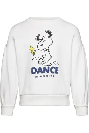 MANGO Snoopy Textured Sweatshirt White