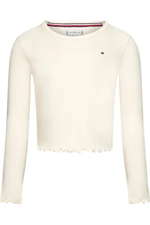 Tommy Hilfiger Slub Knit Top Ls Cream
