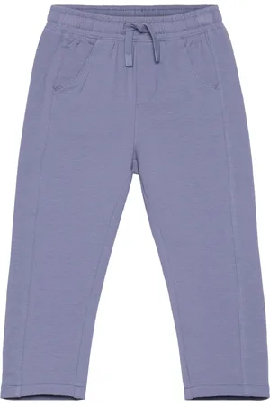 MANGO Elastic Waist Trousers Blue