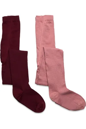 Minymo 2-Pack Stockings W. Pattern Pink