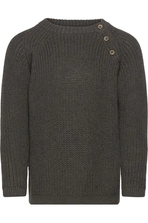 MANGO Buttons Detail Knit Sweater Grey