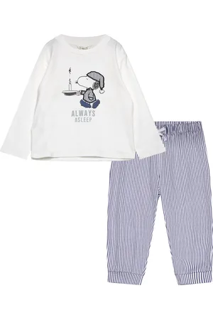 MANGO Long Snoopy Pyjama White