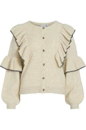 VILA Viluka L/S Contrast Knit Cardigan/Ka Cream