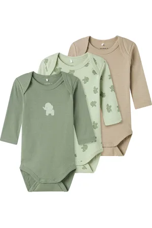NAME IT Nbmbody 3P Ls Sea Foam Elephant Noos Green