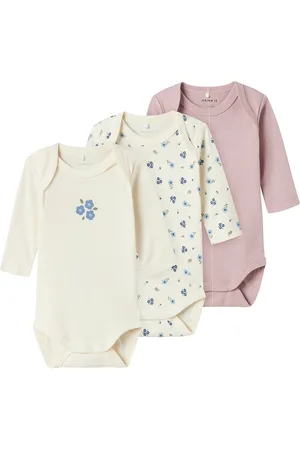 NAME IT Nbfbody 3P Ls Jet Stream Flower Noos Beige