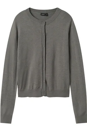 LMTD Nlfdancy Ls Short Knit Cardigan Grey