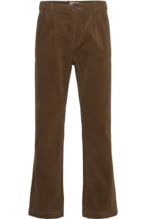 Lindbergh Wide Fit Corduroy Pants Brown
