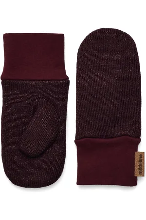 Mikk-Line Knit Mittens W Lurex Burgundy