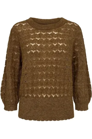 Numph Nurietta Pointelle Pullover Khaki
