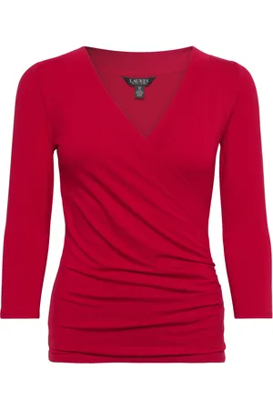 Ralph Lauren Surplice Jersey Top Red