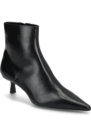MANGO Kitten Heel Ankle Boots Black