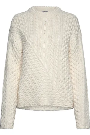Weekday Cable Knit Sweater White