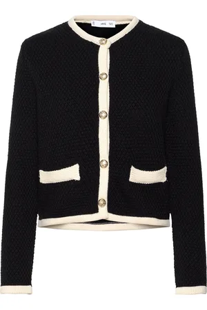 MANGO Knitted Butt D Jacket Black