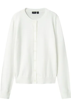 LMTD Nlfdancy Ls Short Knit Cardigan White