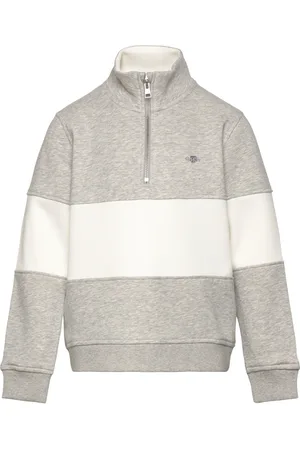 GANT Color Blocked Shield Half Zip Grey