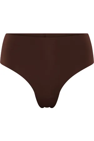 GIRLFRIEND COLLECTIVE High-Rise Thong, Bonded Brown