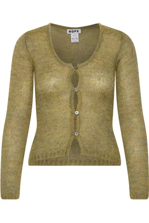 Hope Gelle Cardigan Yellow Green Melange Green