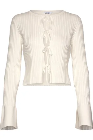 BUBBLEROOM Emelie Knitted Bow Cardigan Cream