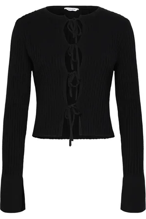 BUBBLEROOM Emelie Knitted Bow Cardigan Black