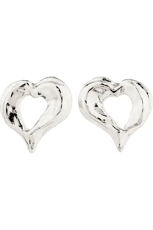Pilgrim Tide Recycled Heart Earrings Silver