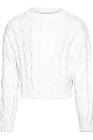 MANGO Braided Knitted Sweater White