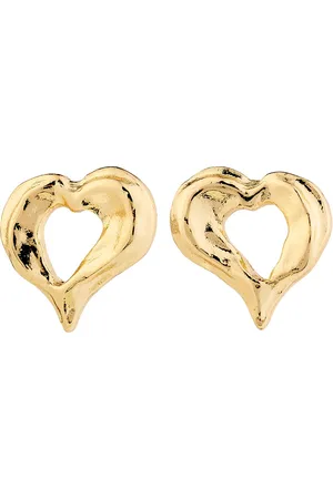 Pilgrim Tide Recycled Heart Earrings Gold
