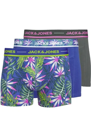 JACK & JONES Jacpink Leaves Trunks 3 Pack Sn Jack & J S Blue