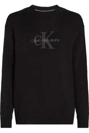 Calvin Klein Chenille Monologo Sweater Black