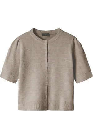 LMTD Nlflodet Ss Short Knit Cardigan Beige
