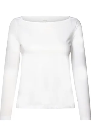 MANGO Cotton Boat Neck T-Shirt White