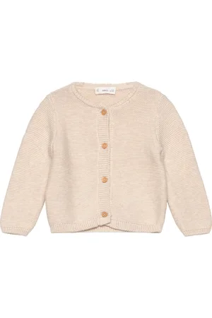 MANGO Button Knit Cardigan Beige