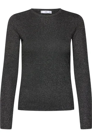 MANGO Lurex Knitted T-Shirt Grey