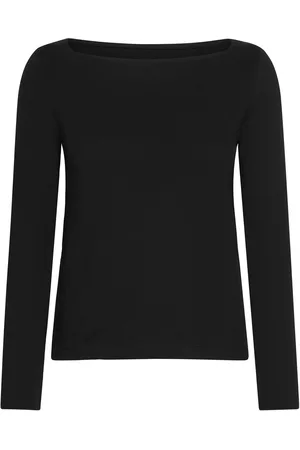 MANGO Cotton Boat Neck T-Shirt Black