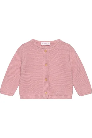 MANGO Button Knit Cardigan Pink