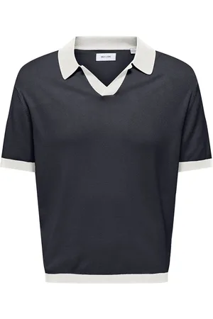 Only & Sons Onsadrian Reg 12 Ss Contrast Polo Knit Navy