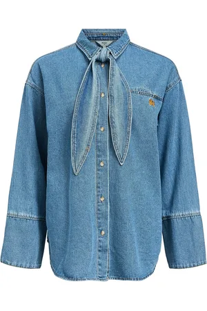 Object Objneel Lo L/S Denim Shirt 137 Blue