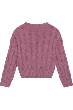MANGO Braided Knitted Sweater Pink