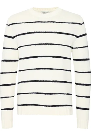 Casual Friday Cfkarl Uneven Striped Knit White