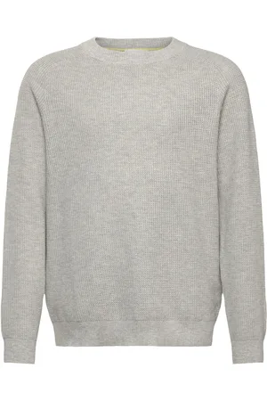 MANGO Knitted Cotton Sweater Grey