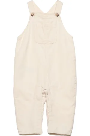 MANGO Pocket Corduroy Dungarees Beige