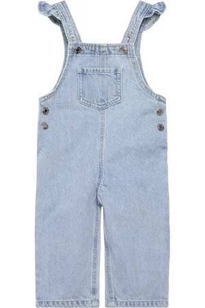 MANGO Long Denim Dungarees Blue