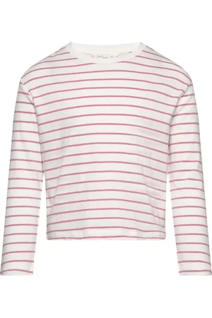 MANGO 100% Cotton Striped T-Shirt Pink